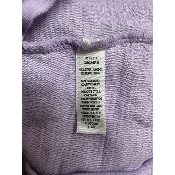 Felina Women's M V-Neck Short Sleeve Slub T-Shirt Light Purple Lavendula - Picture 8 of 8